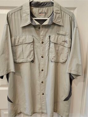 Natural Gear Men's 2XL Vented Fishing Shirt Short Sleeve Khaki Outdoor Safari